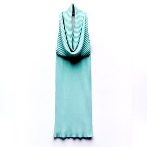 Zara Cow Neck Pleated Dress